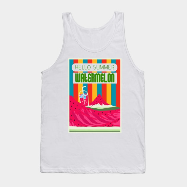 Hello Summer Watermelon Color 3 Tank Top by HCreatives